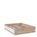 Bett >VANKKA< in Planked Eiche, Weiss  - 170,5x43x204,9cm (BxHxT)