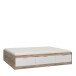 Bett >VANKKA< in Planked Eiche, Weiss  - 170,5x43x204,9cm (BxHxT)