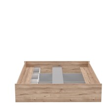 Bett >VANKKA< in Planked Eiche, Weiss  -...
