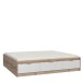 Bett >VANKKA< in Planked Eiche, Weiss  - 190,5x43x204,9cm (BxHxT)