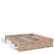 Bett >VANKKA< in Planked Eiche, Weiss  - 190,5x43x204,9cm (BxHxT)