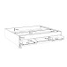 Bett >VANKKA< in Planked Eiche, Weiss  - 190,5x43x204,9cm (BxHxT)