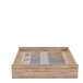 Bett >VANKKA< in Planked Eiche, Weiss  - 190,5x43x204,9cm (BxHxT)