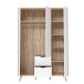 Kleiderschrank >VANKKA< in Planked Eiche , Weiss  - 139,4x201,5x52,7cm (BxHxT)