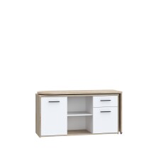 Schreibtisch >ALIKLIA< in Sonoma Eiche, Weiss  - 144x74,1x50cm (BxHxT)