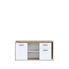 Schreibtisch >ALIKLIA< in Sonoma Eiche, Weiss  - 144x74,1x50cm (BxHxT)