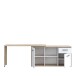 Schreibtisch >ALIKLIA< in Sonoma Eiche, Weiss  - 144x74,1x50cm (BxHxT)