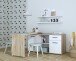 Schreibtisch >ALIKLIA< in Sonoma Eiche, Weiss  - 144x74,1x50cm (BxHxT)