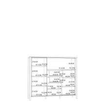 Highboard >JYTANA< in Mauvella Eiche  - 149,9x129,9x40,2cm (BxHxT)
