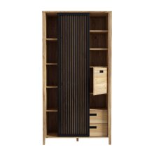 Mehrzweckschrank >JYTANA< in Mauvella Eiche  - 103,4x200,3x40,2cm (BxHxT)