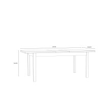 Esstisch >JYTANA< in Mauvella Eiche  - 160,4x76,6x90cm (BxHxT)