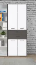 Mehrzweckschrank >KEFLAVIK< in Weiss / Uni Wolfram...
