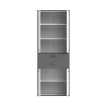 Mehrzweckschrank >KEFLAVIK< in Weiss / Uni Wolfram Grau