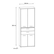Mehrzweckschrank >KEFLAVIK< in Weiss / Uni Wolfram Grau