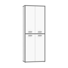 Mehrzweckschrank >KEFLAVIK< in Weiss / Uni Wolfram Grau