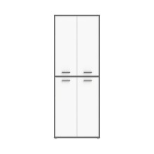 Mehrzweckschrank >KEFLAVIK< in Weiss / Uni Wolfram Grau