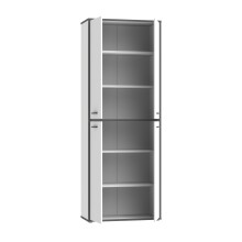 Mehrzweckschrank >KEFLAVIK< in Weiss / Uni Wolfram Grau