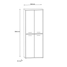 Mehrzweckschrank >KEFLAVIK< in Weiss / Uni Wolfram Grau