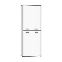 Mehrzweckschrank >KEFLAVIK< in Weiss / Uni Wolfram Grau