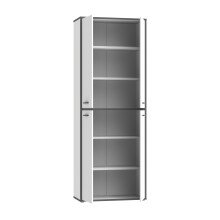 Mehrzweckschrank >KEFLAVIK< in Weiss / Uni Wolfram Grau