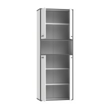 Mehrzweckschrank >KEFLAVIK< in Weiss / Uni Wolfram Grau