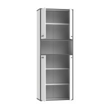 Mehrzweckschrank >KEFLAVIK< in Weiss / Uni Wolfram Grau