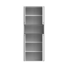 Mehrzweckschrank >KEFLAVIK< in Weiss / Uni Wolfram Grau