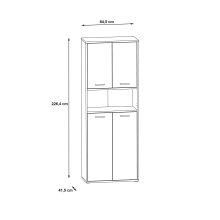 Mehrzweckschrank >KEFLAVIK< in Weiss / Uni Wolfram Grau