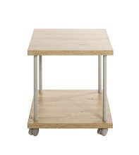 Beistelltisch >52714< in eiche, grau, MDF, Metall - 40x45x40cm (BxHxT)