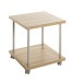 Beistelltisch >52714< in eiche, grau, MDF, Metall - 40x45x40cm (BxHxT)