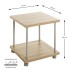 Beistelltisch >52714< in eiche, grau, MDF, Metall - 40x45x40cm (BxHxT)