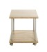 Beistelltisch >52714< in eiche, grau, MDF, Metall - 40x45x40cm (BxHxT)