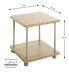 Beistelltisch >52714< in eiche, grau, MDF, Metall - 40x45x40cm (BxHxT)