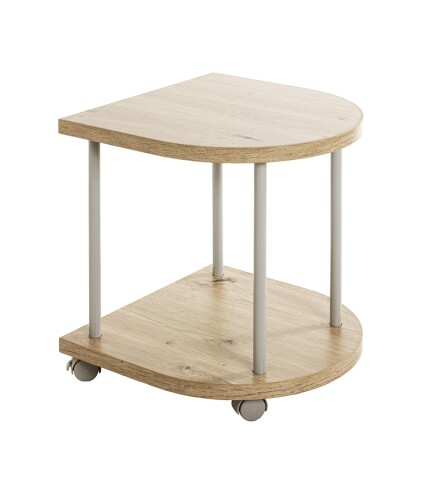 Beistelltisch >52715< in eiche, grau, MDF, Metall - 40x45x40cm (BxHxT)
