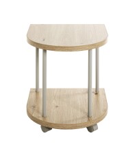 Beistelltisch >52715< in eiche, grau, MDF, Metall - 40x45x40cm (BxHxT)