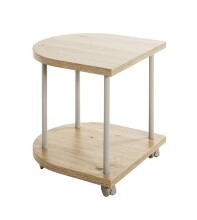 Beistelltisch >52715< in eiche, grau, MDF, Metall - 40x45x40cm (BxHxT)