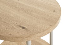 Beistelltisch >52715< in eiche, grau, MDF, Metall - 40x45x40cm (BxHxT)