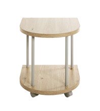 Beistelltisch >52715< in eiche, grau, MDF, Metall - 40x45x40cm (BxHxT)