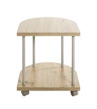 Beistelltisch >52715< in eiche, grau, MDF, Metall - 40x45x40cm (BxHxT)