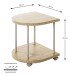 Beistelltisch >52715< in eiche, grau, MDF, Metall - 40x45x40cm (BxHxT)