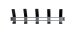Garderobenleiste >54534< in schwarz, Metall - 52x14x6cm (BxHxT)