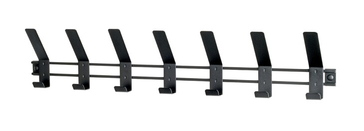 Garderobenleiste >54535< in schwarz, Metall - 74x14x6cm (BxHxT)