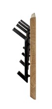 Wandgarderobe >52975< in akazie, schwarz, Massivholz, Metall - 90x36x12 (BxHxT)