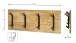 Wandgarderobe >52975< in akazie, schwarz, Massivholz, Metall - 90x36x12 (BxHxT)