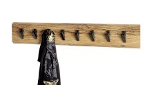 Wandgarderobe >52977< in akazie, schwarz, Massivholz, Metall - 90x15x9cm (BxHxT)