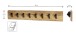 Wandgarderobe >52977< in akazie, schwarz, Massivholz, Metall - 90x15x9cm (BxHxT)