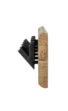 Wandgarderobe >52979< in akazie, schwarz, Massivholz, Metall - 60x15x9cm (BxHxT)