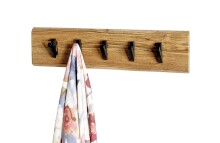 Wandgarderobe >52979< in akazie, schwarz, Massivholz, Metall - 60x15x9cm (BxHxT)