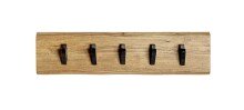 Wandgarderobe >52979< in akazie, schwarz, Massivholz, Metall - 60x15x9cm (BxHxT)