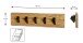 Wandgarderobe >52979< in akazie, schwarz, Massivholz, Metall - 60x15x9cm (BxHxT)